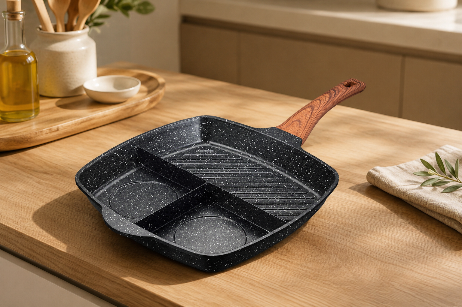 Non-Stick Household Medical Stone Frying Pan