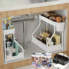 Space Saving 2 Tier Under Sink Organizer Pull Out Durable Storage Box For Kitchen Bathroom Large Capacity Drawer Organizer
