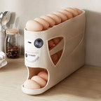 Rolling Egg Rack - Space-Saving Side-Door Design, Can Hold 30 Eggs, Convenient Handle, Suitable For Kitchen And Refrigerator