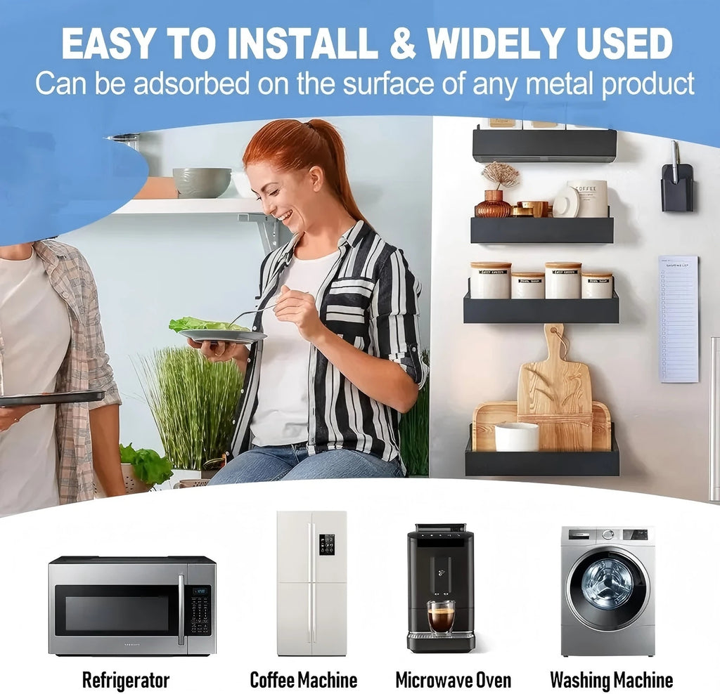 2PCS Magnetic Storage Shelf Household Kitchen Refrigerator Washing Machine Side Hanging Organizer Rack, Multifunctional Holder