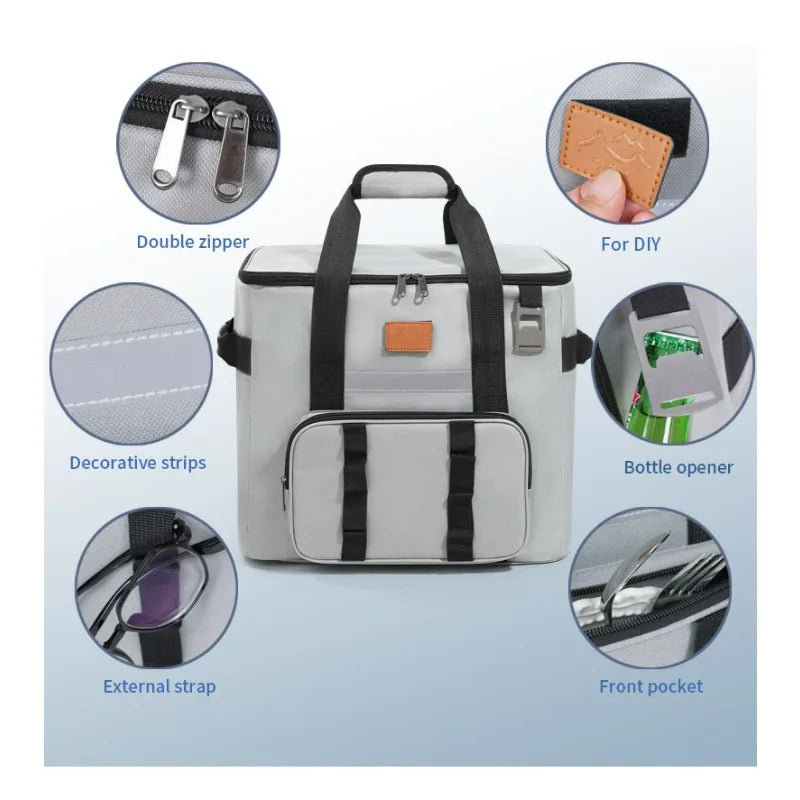 40L Leak Proof Lunch Backpack Thermal Large Picnic Cool and Warm Insulated Bag Foldable Camping Cooler for Outdoor Travel