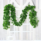 Artificial Green Ivy Leaf Rattan Creeper Leaves Vine Hanging Garland DIY Fake Flowers Plants for Garden Wedding Party Home Decor