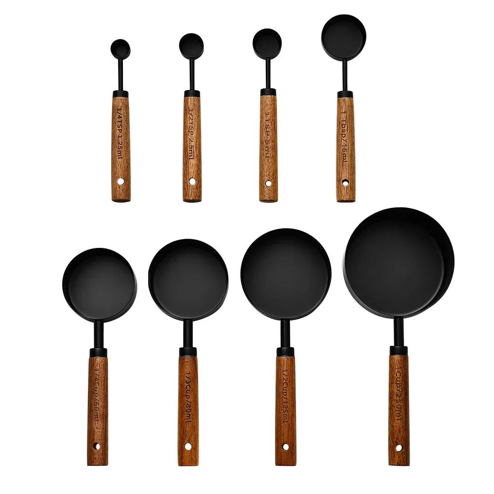 Measuring Cups and Measuring Spoons 4 Piece Set Gold Plated Stainless Steel Graduated Kitchen Baking Measuring Tools