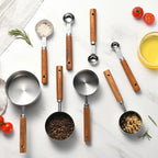 Measuring Cups and Measuring Spoons 4 Piece Set Gold Plated Stainless Steel Graduated Kitchen Baking Measuring Tools