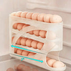 Rolling Egg Rack - Space-Saving Side-Door Design, Can Hold 30 Eggs, Convenient Handle, Suitable For Kitchen And Refrigerator