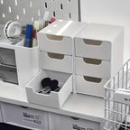 Chic 3-Tier Desk Organizer with Drawers - Ideal for Office Supplies, Jewelry & Cosmetics Storage - Portable Divider Box
