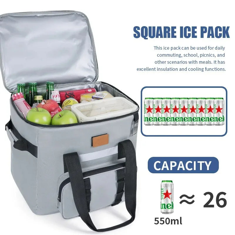 40L Leak Proof Lunch Backpack Thermal Large Picnic Cool and Warm Insulated Bag Foldable Camping Cooler for Outdoor Travel