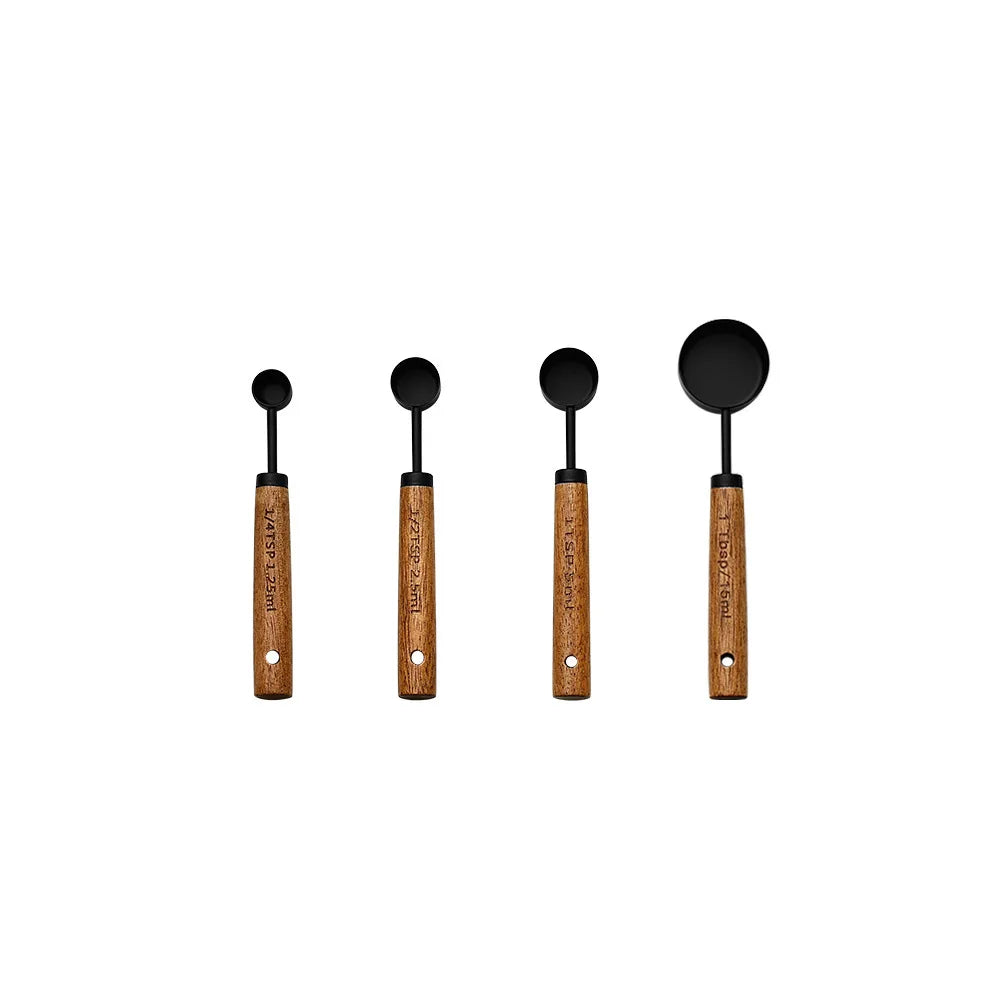 Measuring Cups and Measuring Spoons 4 Piece Set Gold Plated Stainless Steel Graduated Kitchen Baking Measuring Tools