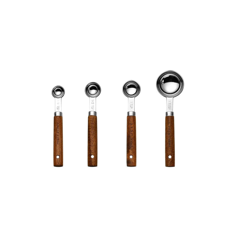 Measuring Cups and Measuring Spoons 4 Piece Set Gold Plated Stainless Steel Graduated Kitchen Baking Measuring Tools