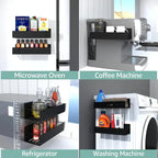 2PCS Magnetic Storage Shelf Household Kitchen Refrigerator Washing Machine Side Hanging Organizer Rack, Multifunctional Holder