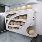 Rolling Egg Rack - Space-Saving Side-Door Design, Can Hold 30 Eggs, Convenient Handle, Suitable For Kitchen And Refrigerator