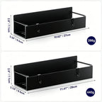 2 Pack Magnetic Spice Rack for Refrigerator Kitchen Magnetic Fridge Shelf Black No Drill Spice Food Organizer Black Jar Holder
